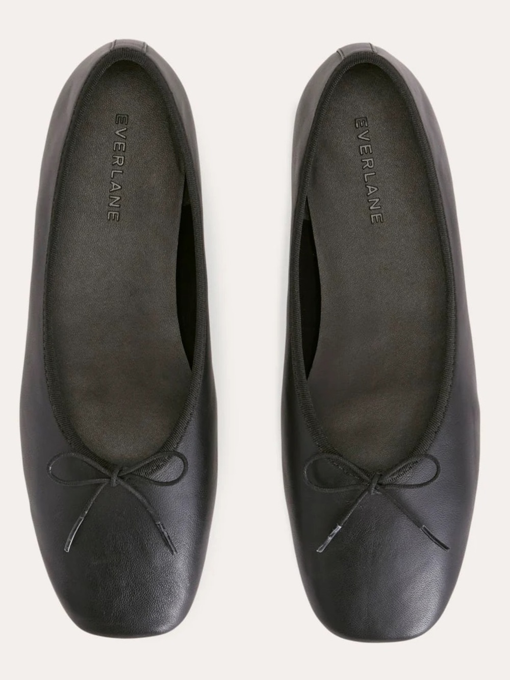 Everlane Black Leather The Day Ballet Flats with Bow - Picture 9 of 11